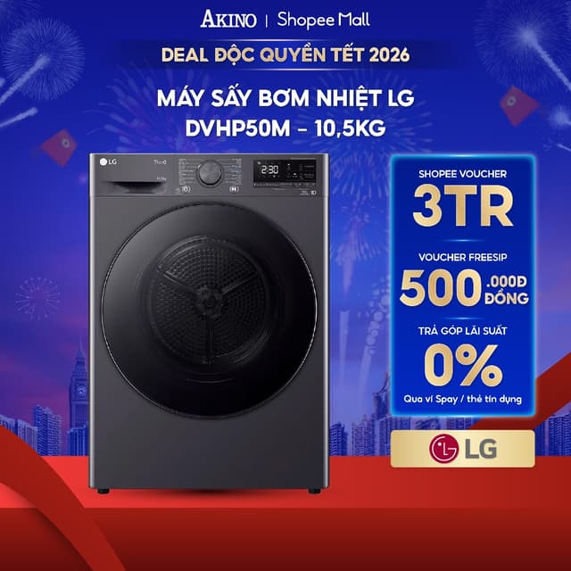 Máy sấy bơm nhiệt LG 10.5 kg DVHP50M - Hàng Chính Hãng - Ảnh 4