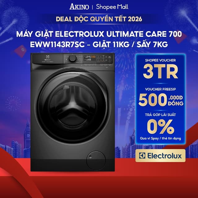 Máy giặt sấy Lồng Ngang Electrolux UltimateCare 700 Inverter giặt 11 kg - sấy 7 kg EWW1143R7SC - Hàng chính hãng - Ảnh 8