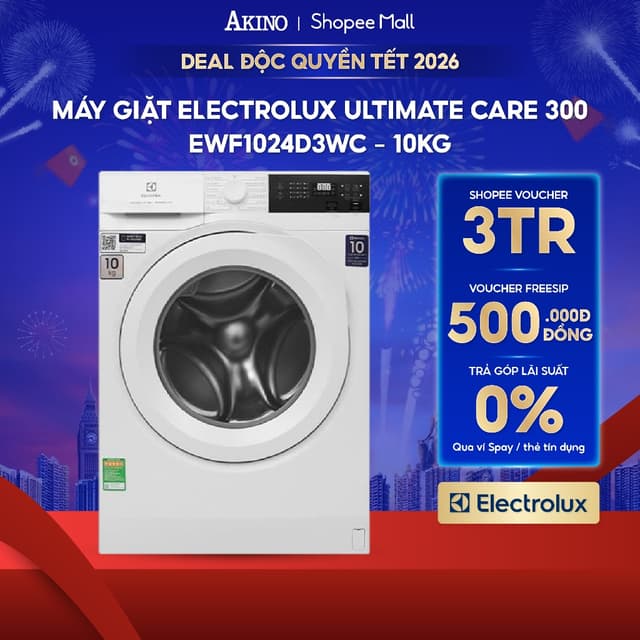 Máy giặt Electrolux UltimateCare 300 Inverter 10 kg EWF1024D3WC - Hàng Chính Hãng - Ảnh 1