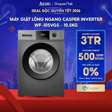 So sánh giá Máy giặt Lồng Ngang Casper Inverter 10.5 kg WF-105VG5 - Hàng Chính Hãng rẻ nhất?