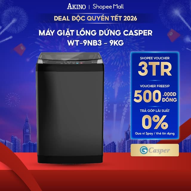 Máy giặt Lồng Đứng Casper 9 kg WT-9NB3 - Hàng Chính Hãng - Ảnh 10