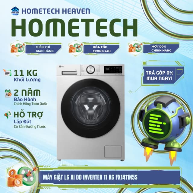 FX1411N5S [GIAO LẮP HCM] Máy giặt LG AI DD Inverter 11 kg FX1411N5S - CHÍNH HÃNG - Ảnh 3