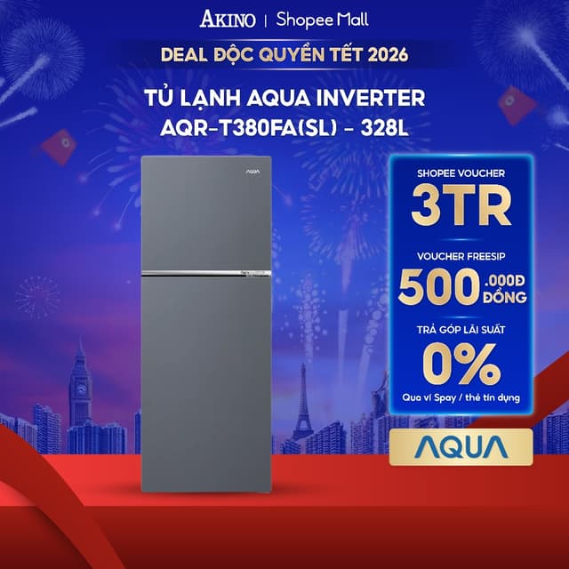 Tủ lạnh Aqua Inverter 328 lít AQR-T380FA(SL) - Hàng Chính Hãng - Ảnh 4
