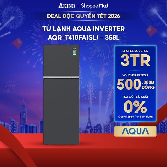 Tủ lạnh Aqua Inverter 358 lít AQR-T410FA(SL) - Bảo Hành Chính Hãng - Ảnh 10