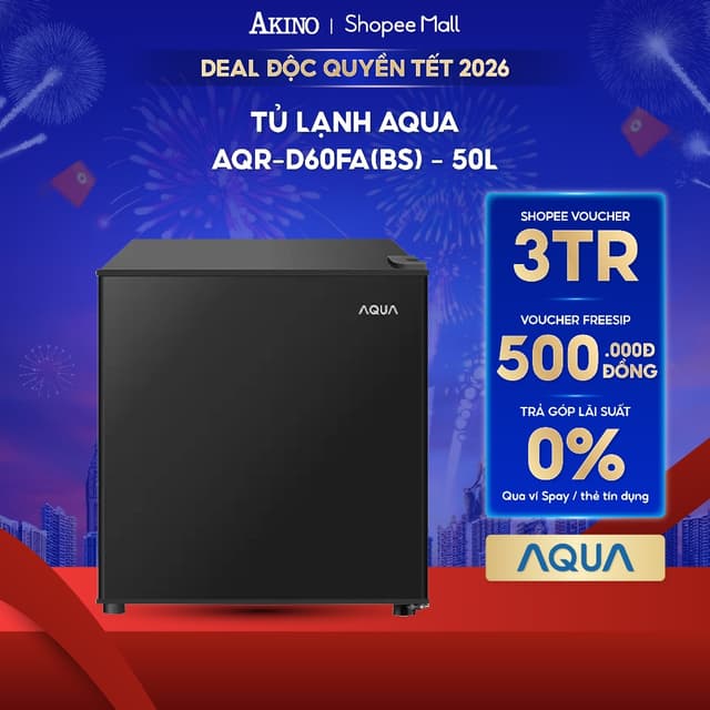 Tủ Lạnh Aqua 50 Lít AQR-D60FA(BS) - Hàng Chính Hãng - Ảnh 11