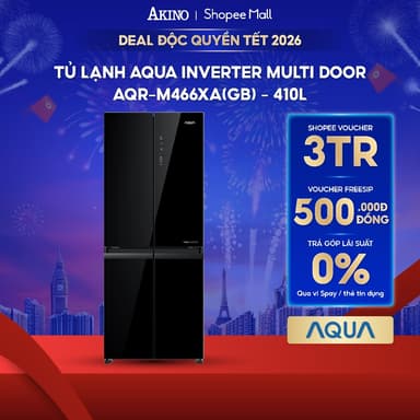 So sánh giá Tủ lạnh Aqua Inverter 410 lít Multi Door AQR-M466XA(GB) - Hàng Chính Hãng rẻ nhất?