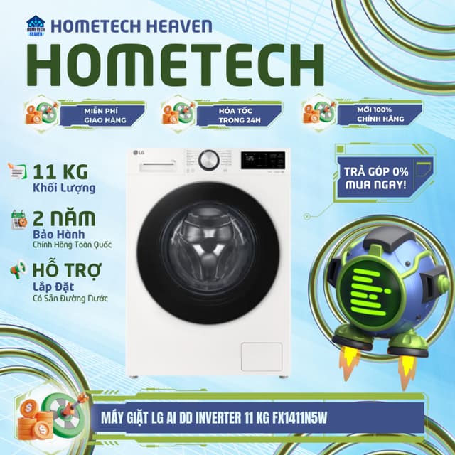 FX1411N5W [GIAO LẮP HCM] Máy giặt LG AI DD Inverter 11 kg FX1411N5W - CHÍNH HÃNG - Ảnh 12