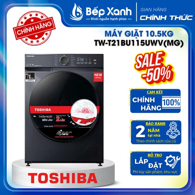 TW-T21BU115UWV(MG) - Máy giặt Toshiba Inverter 10.5 kg TW-T21BU115UWV(MG) - Chính hãng - Ảnh 8