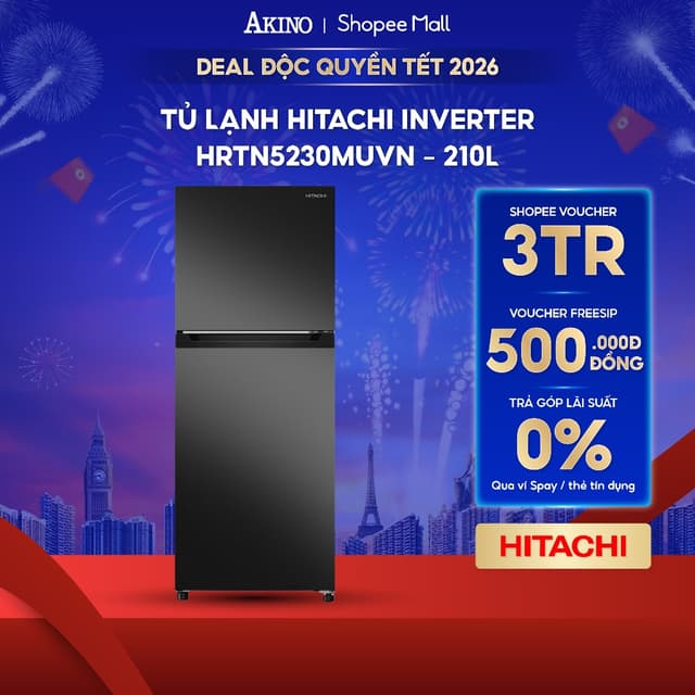 Tủ lạnh Hitachi Inverter 210 lít HRTN5230MUVN - Hàng Chính Hãng - Ảnh 6