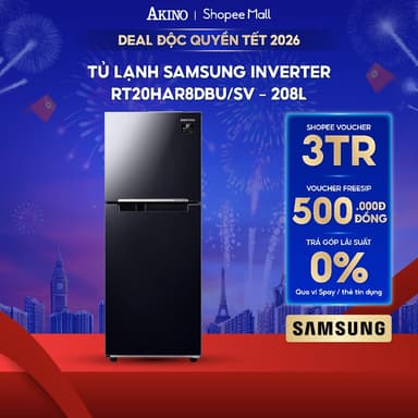 So sánh giá Tủ lạnh Samsung Inverter 208 lít RT20HAR8DBU/SV - Hàng Chính Hãng rẻ nhất?