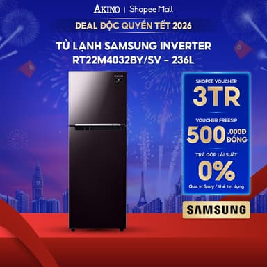So sánh giá Tủ lạnh Samsung Inverter 236 lít RT22M4032BY/SV - Hàng Chính Hãng rẻ nhất?