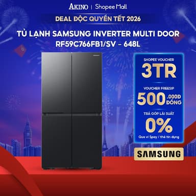 So sánh giá Tủ lạnh Samsung Inverter 648 lít Multi Door RF59C766FB1/SV - Hàng Chính Hãng rẻ nhất?