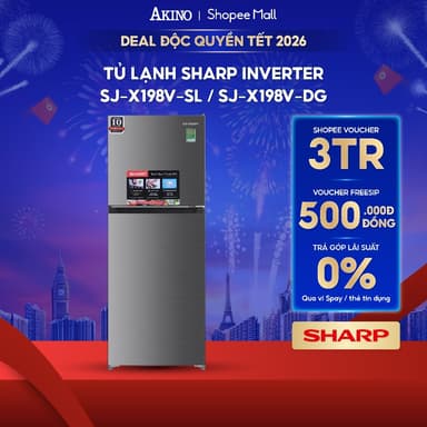 So sánh giá Tủ lạnh Sharp Inverter 181 lít SJ-X198V-SL / SJ-X198V-DG - Hàng Chính Hãng rẻ nhất?