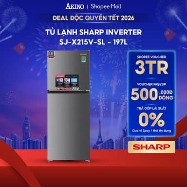 So sánh giá Tủ lạnh Sharp Inverter 197 lít SJ-X215V-SL - Bảo Hành Chính Hãng rẻ nhất?