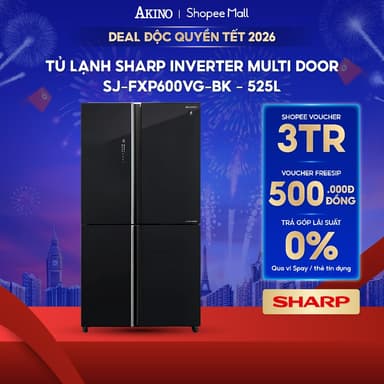 So sánh giá Tủ lạnh Sharp Inverter 525 lít Multi Door SJ-FXP600VG-BK - Hàng Chính Hãng rẻ nhất?