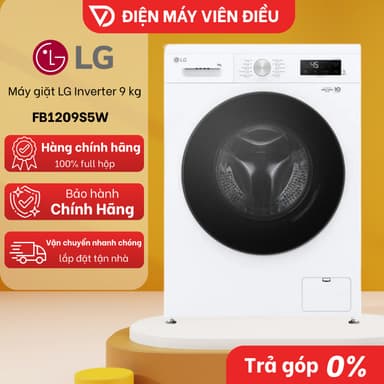 So sánh giá FB1209S5W - Máy giặt LG Inverter 9 kg FB1209S5W Lồng ngang Giặt sạch Tiết kiệm điện rẻ nhất?