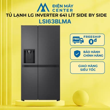 So sánh giá Tủ lạnh LG Inverter 641 lít Side By Side LSI63BLMA - Làm đá tự động - Chính hãng bảo hành 24 tháng rẻ nhất?