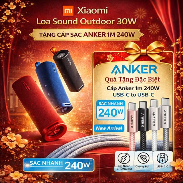 Loa Bluetooth Xiaomi Sound Outdoor 30w Bass Mạnh Mẽ - Pin tới 12 Giờ - Bảo Hành 12 Tháng - Ảnh 12
