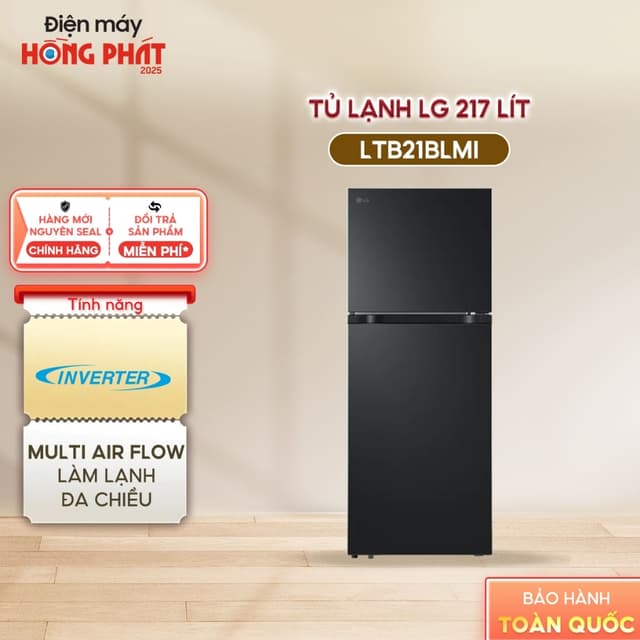 [Freeship HCM/Cần Thơ] - Tủ Lạnh LG Inverter 217 Lít LTB21BLMI - Ảnh 2