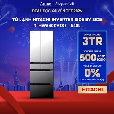 So sánh giá Tủ lạnh Hitachi Inverter 540 lít Multi Door R-HW540RV(X) - Hàng Chính Hãng rẻ nhất?