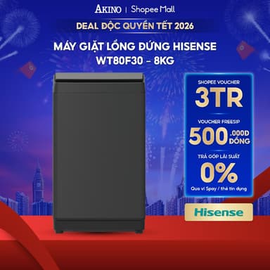 So sánh giá Máy giặt Lồng Đứng Hisense 8 kg WT80F30 - Hàng Chính Hãng rẻ nhất?