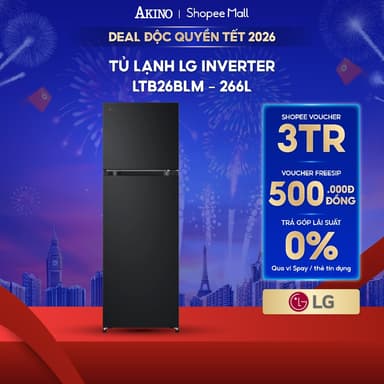So sánh giá Tủ lạnh LG Inverter 266 lít LTB26BLM - Hàng Chính Hãng Model 2025 rẻ nhất?