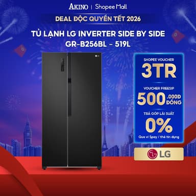 So sánh giá Tủ lạnh LG Inverter 519 lít Side By Side GR-B256BL - Hàng Chính Hãng rẻ nhất?