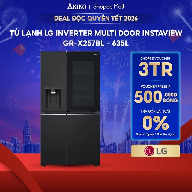 Tủ lạnh LG Inverter 635 Lít Side By Side InstaView Door-in-Door GR-X257BL - Bảo hành chính hãng - Ảnh 5