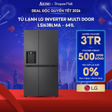 So sánh giá Tủ lạnh LG Inverter 641 lít Side By Side LSI63BLMA - Bảo hành chính hãng rẻ nhất?