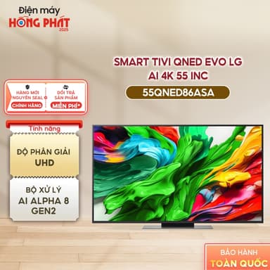 So sánh giá [Giao-Lắp HCM/Cần Thơ] Smart Tivi LG QNED evo AI QNED86 4K 55 Inch 55QNED86ASA rẻ nhất?