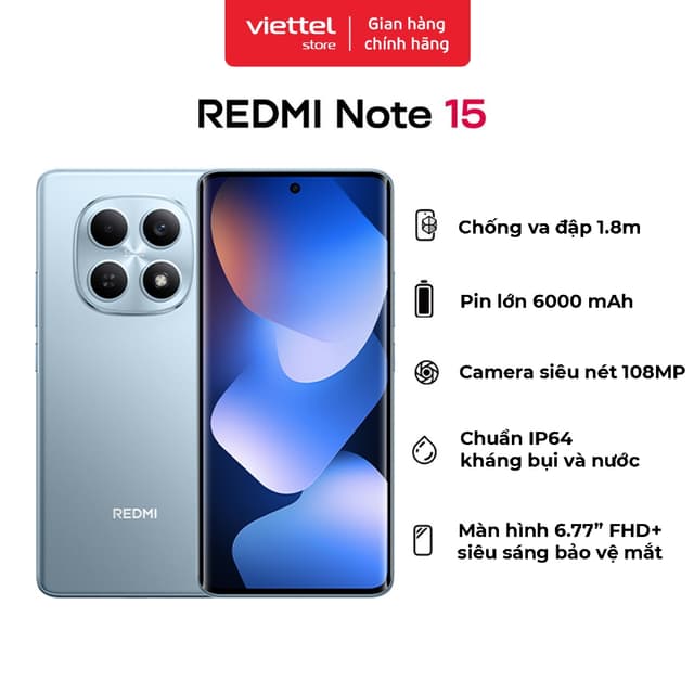Điện thoại thông minh REDMI Note 15 | 6+128GB | Pin lớn 6000mAh | Màn hình siêu bền - Ảnh 12