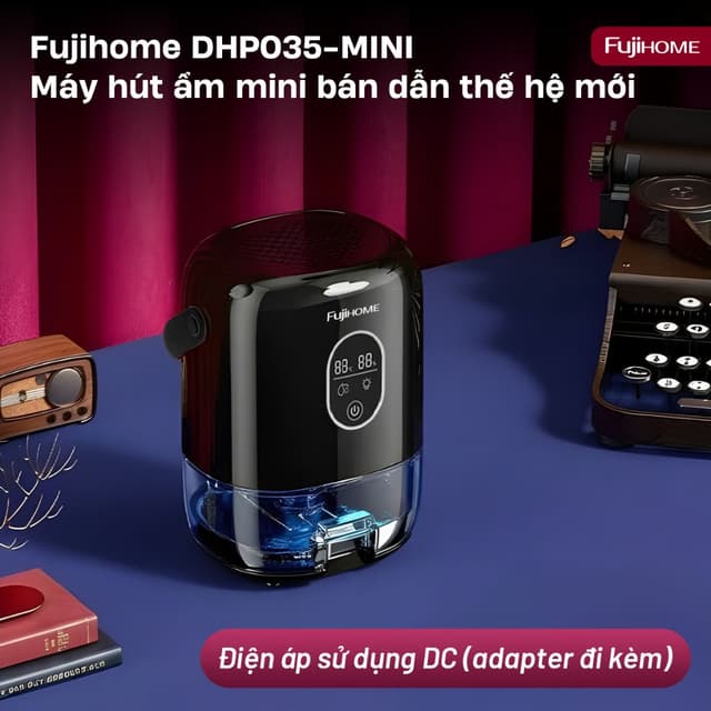 Máy hút ẩm mini FUJIHOME DHP035-MINI, máy lọc độ ẩm mini phòng làm việc nhỏ, tủ quần áo, tủ sách,tủ giày - Ảnh 8