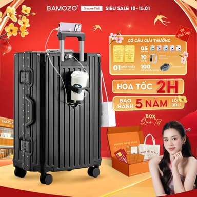 So sánh giá Vali Bamozo Khung Nhôm Size 20/24/28 Cao Cấp Bo 4 Góc Kim Loại Chống Va Đập_9066 rẻ nhất?