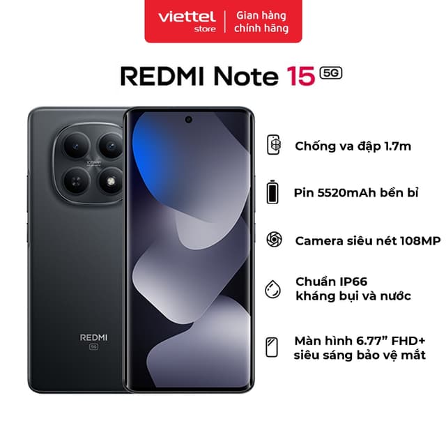 Điện thoại thông minh REDMI Note 15 5G | 6+128GB | Pin 5520mAh Với Thiết Kế Mỏng Nhẹ - Ảnh 10