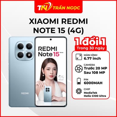 So sánh giá Điện thoại Xiaomi Redmi Note 15 (4G) 6GB 128GB Chính Hãng rẻ nhất?