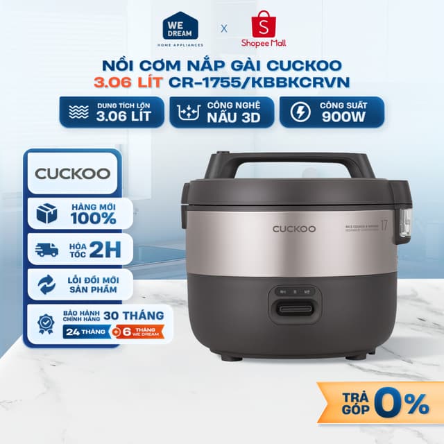 CR-1755 - Nồi Cơm Nắp Gài Cuckoo 3.06 Lít CR-1755/KBBKCRVN - Hàng Chính Hãng, Mới 100% - Ảnh 2