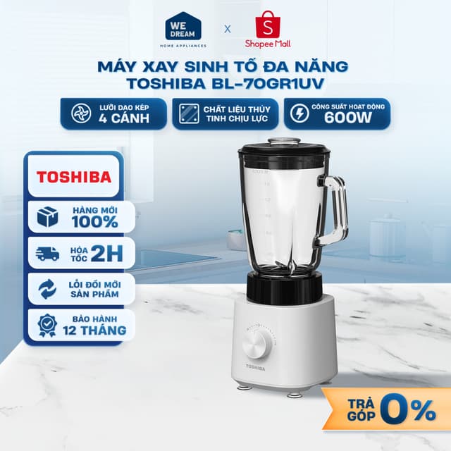 BL-70GR1UV - Máy Xay Sinh Tố Đa Năng Toshiba BL-70GR1UV - Hàng Chính Hãng, Mới 100% - Ảnh 7