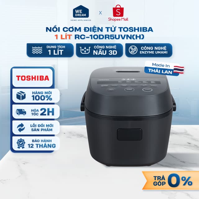 RC-10DR5UVN(H) - Nồi Cơm Điện Tử Toshiba 1 Lít RC-10DR5UVN(H) - Hàng Chính Hãng, Mới 100% - Ảnh 6
