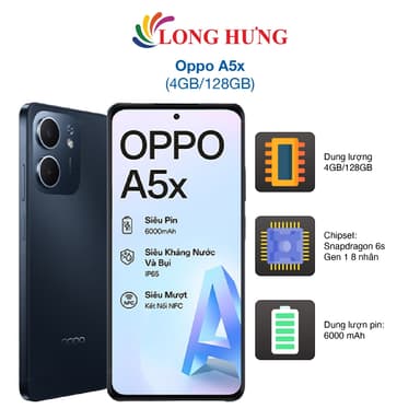 So sánh giá Điện thoại Oppo A5x (4GB/128GB) - Hàng chính hãng rẻ nhất?