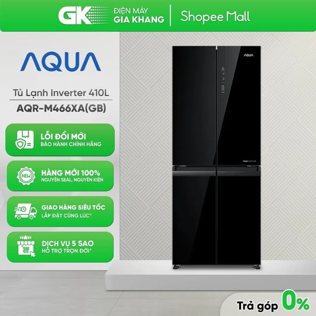 AQR-M466XA(GB) (Đen) | AQR-M466XA(CBC) - Tủ Lạnh AQUA Inverter 410 Lít Multi Door AQR-M466XA [FREESHIP HCM/Cần Thơ] - Ảnh 4