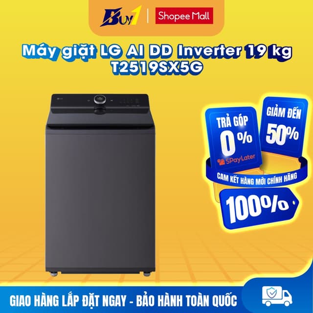 T2519SX5G - Máy giặt LG AI DD Inverter 19 kg T2519SX5G - Hàng chính hãng - Ảnh 3