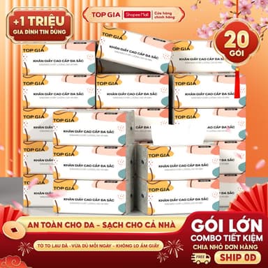So sánh giá [HÀNG CAO CẤP - KHĂN GIẤY LỚN] Giấy ăn đa sắc Topgia 240 tờ 4 lớp dập vân 4D mềm mịn, thấm hút rẻ nhất?