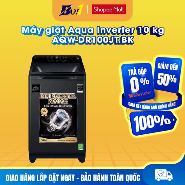 AQW-DR100JT.BK - Máy giặt Aqua Inverter 10 kg AQW-DR100JT BK - Hàng chính hãng - Ảnh 4