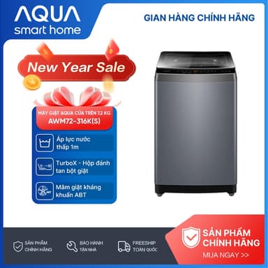 So sánh giá [SALE SỐC] Máy giặt Aqua 7.2 kg AWM72-316K(S) - Bảo hành 2 năm - Freeship toàn quốc rẻ nhất?