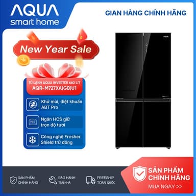 So sánh giá Tủ lạnh Aqua Inverter 660 lít Multi Door AQR-M727XA(GB)U1 - Bảo hành 2 năm - Freeship toàn quốc rẻ nhất?