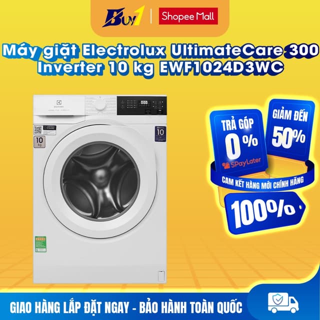 EWF1024D3WC - Máy giặt Electrolux UltimateCare 300 Inverter 10 kg EWF1024D3WC - Hàng chính hãng - Ảnh 6