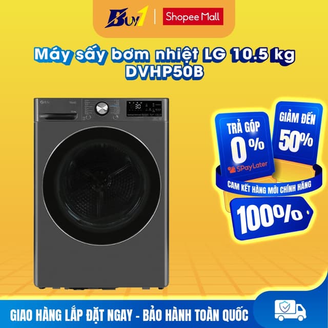 DVHP50B - Máy sấy bơm nhiệt LG 10.5 kg DVHP50B - Hàng chính hãng - Ảnh 6