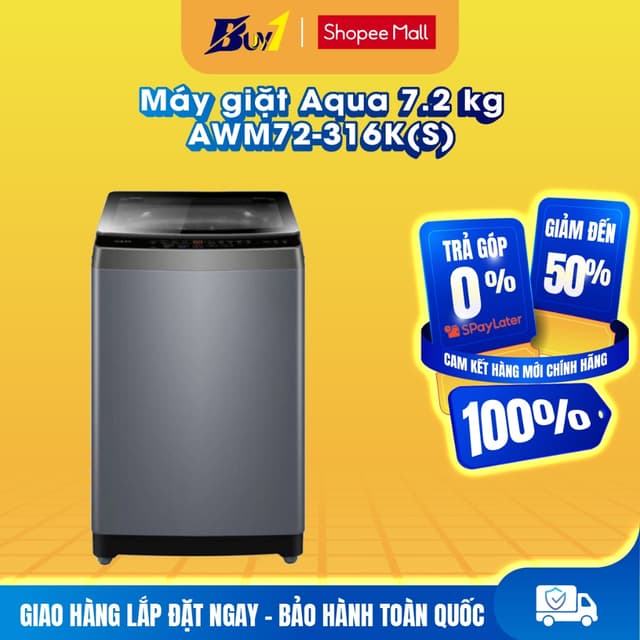 AWM72-316K(S) - Máy giặt Aqua 7.2 kg AWM72-316K(S) - Hàng chính hãng - Ảnh 10