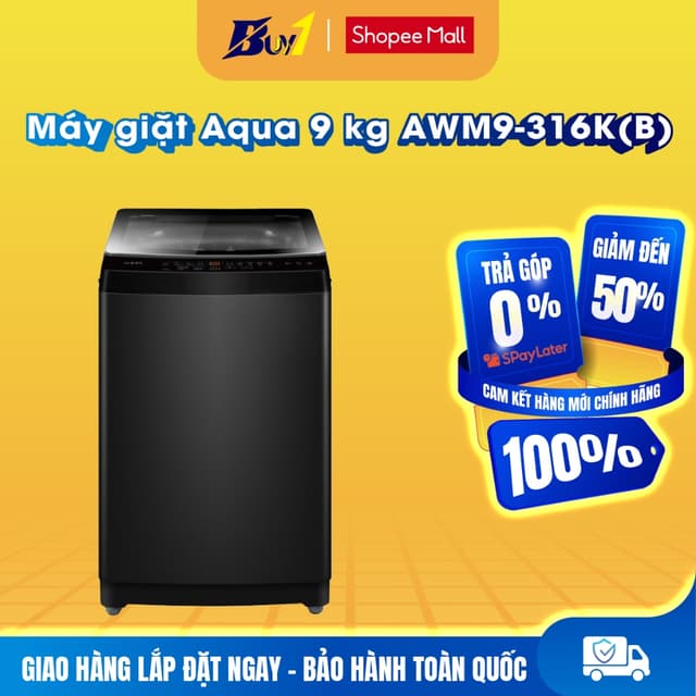 AWM9-316K(B) - Máy giặt Aqua 9 kg AWM9-316K(B) - Hàng chính hãng - Ảnh 8