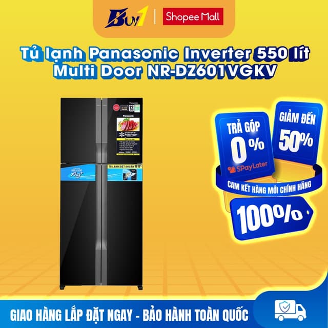 NR-DZ601VGKV - Tủ lạnh Panasonic Inverter 550 lít Multi Door NR-DZ601VGKV - Hàng chính hãng - Ảnh 3